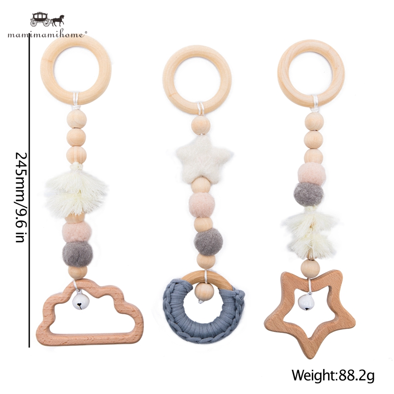 Set 3 đồ chơi gặm nướu MAMIMAMIHOME bằng gỗ hình hoạt hình cho bé sơ sinh