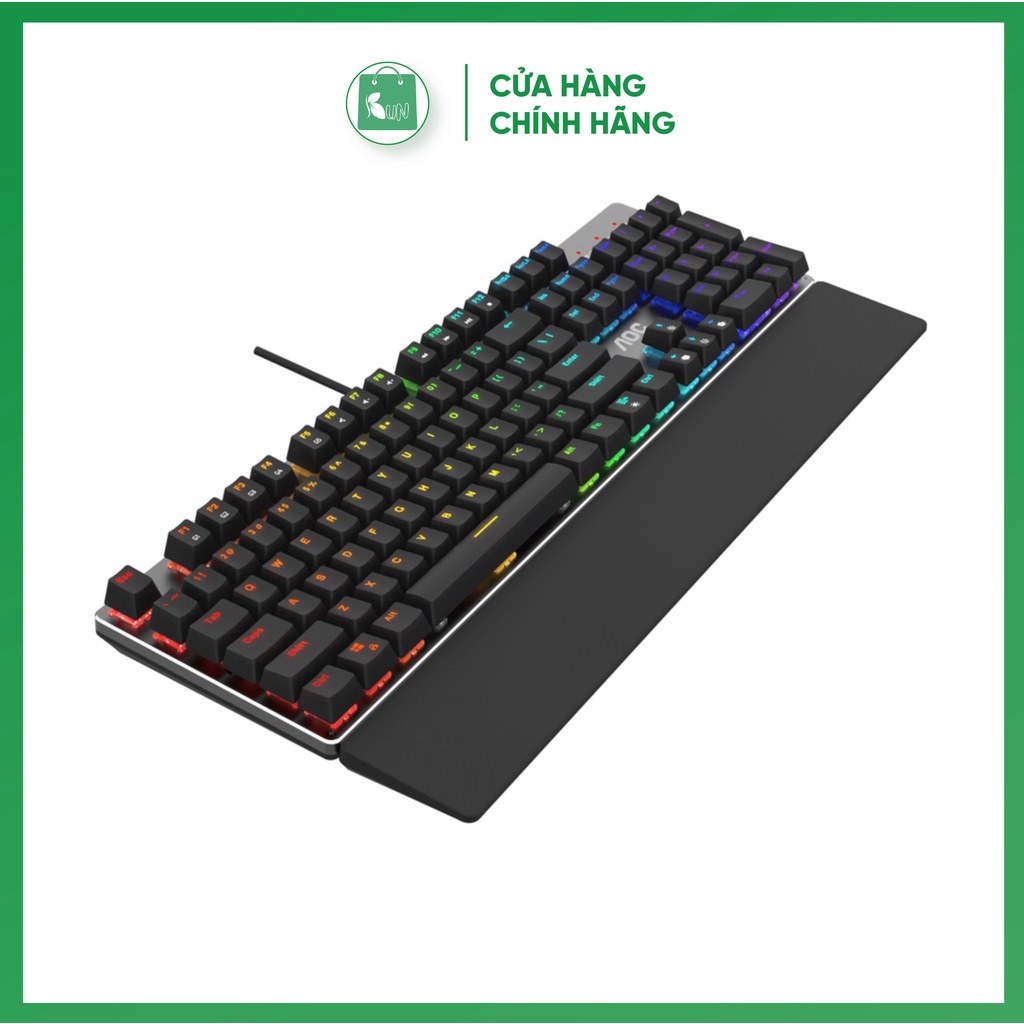 Bàn phím AOC GK500 ĐEN Gaming Phím cơ Led RGB - Hàng chính hãng