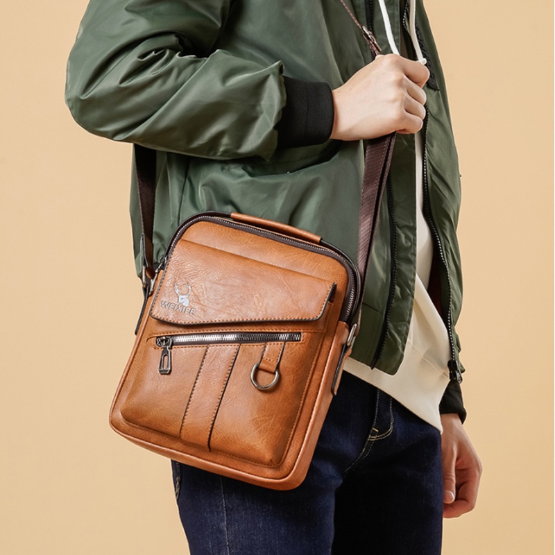 Túi Da Đeo Chéo Phong Cách Vintage Sang Trọng Cho Nam | BigBuy360 - bigbuy360.vn