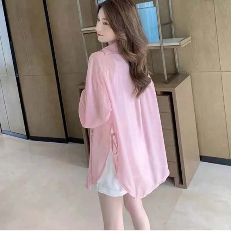 Áo Khoác Sơ Mi Trắng Mỏng Tay Dài Chống Nắng Thời Trang Mùa Hè 2022 Mới Dành Cho Bạn Nữ