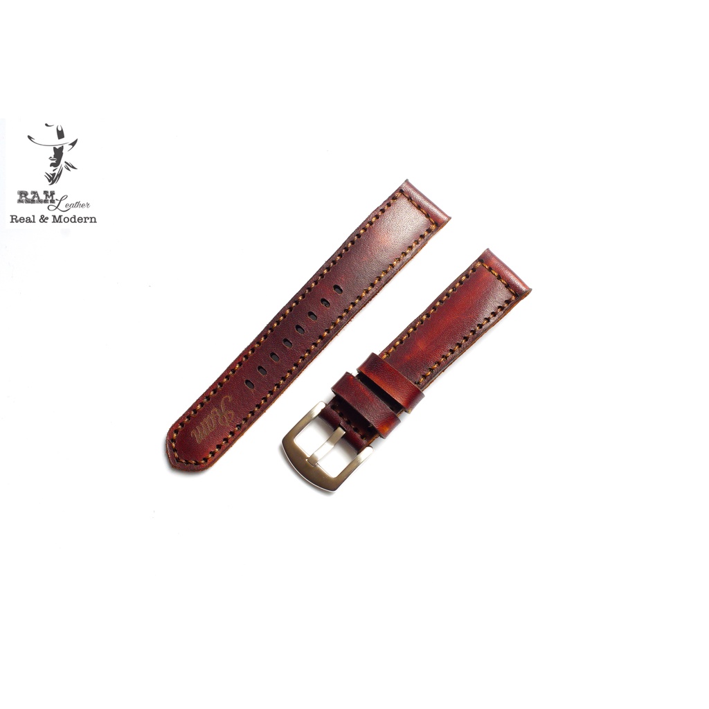 Dây đồng hồ da bò vegtan ý nhuộm thủ công bền chắc - Ram Classic 1970 mahogany