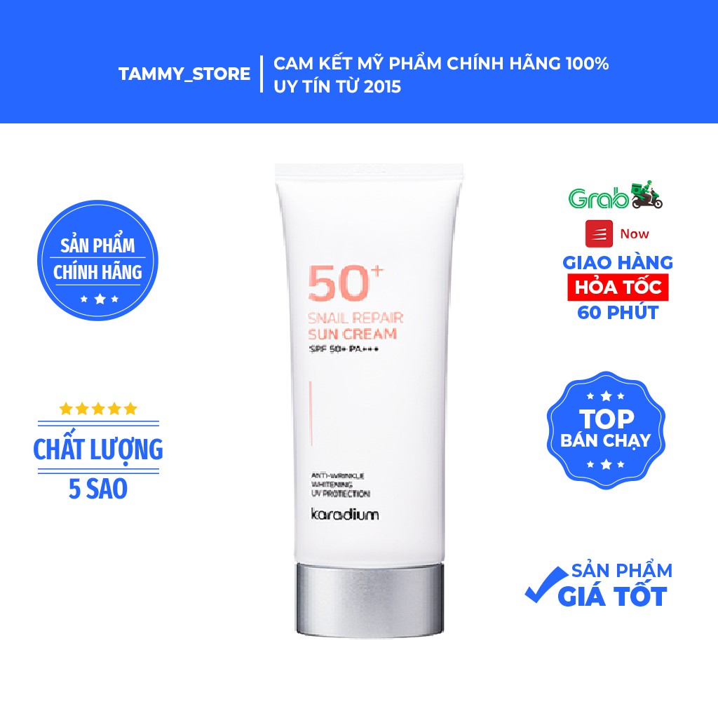 Kem chống nắng Karadium snail repair sun cream spf 50+ pa+++