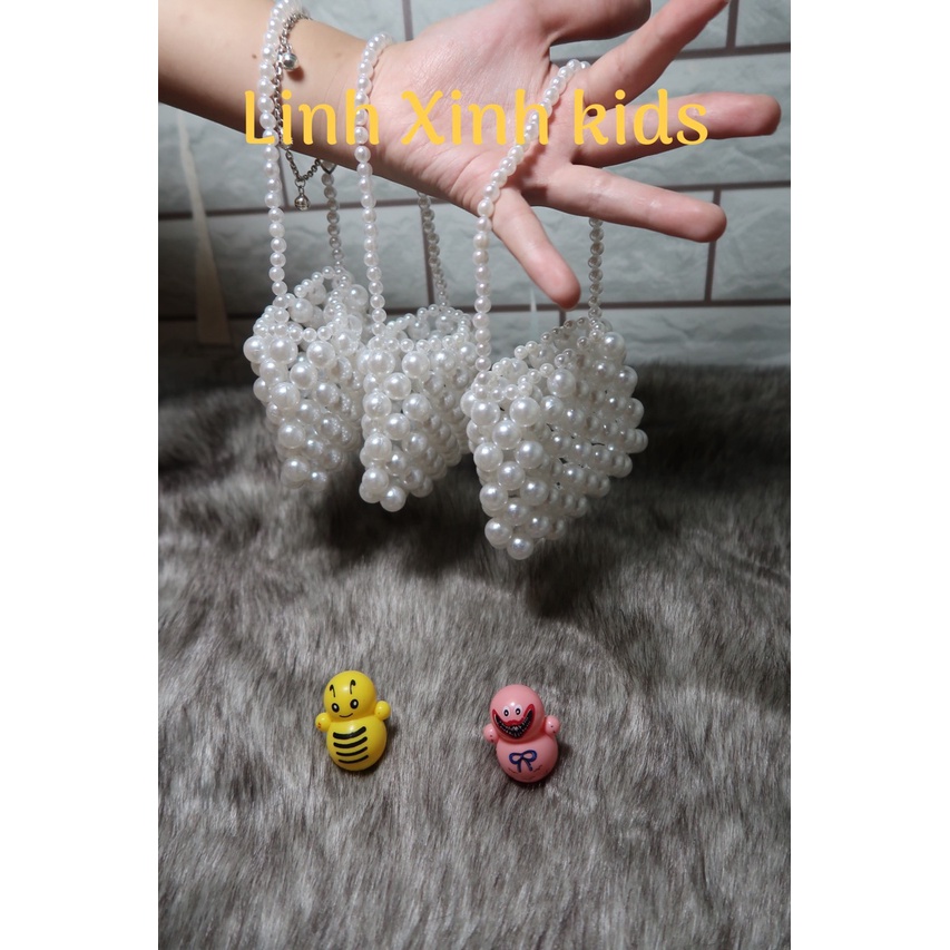 Túi xách mini ngọc trai giả xinh xắn cho bé- Sản phẩm Linh Xinh kids handmade