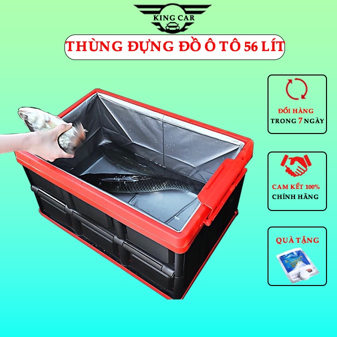 [Mã LIFEAU01 giảm 10% tới 50k đơn 150k] Thùng Đựng Đồ Ô Tô - Hộp Để Đồ Cốp Xe Ô Tô 56 Lít Có Thể Gấp Gọn.