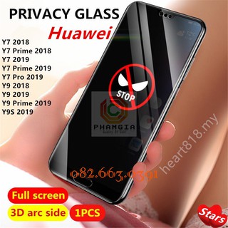 Kính cường lực chống nhìn trộm Huawei y7/y7pro/y7 prime/ y6 prime/ y9/y9 prime/ y9s 2017, 2018, 2019 dẻo nano
