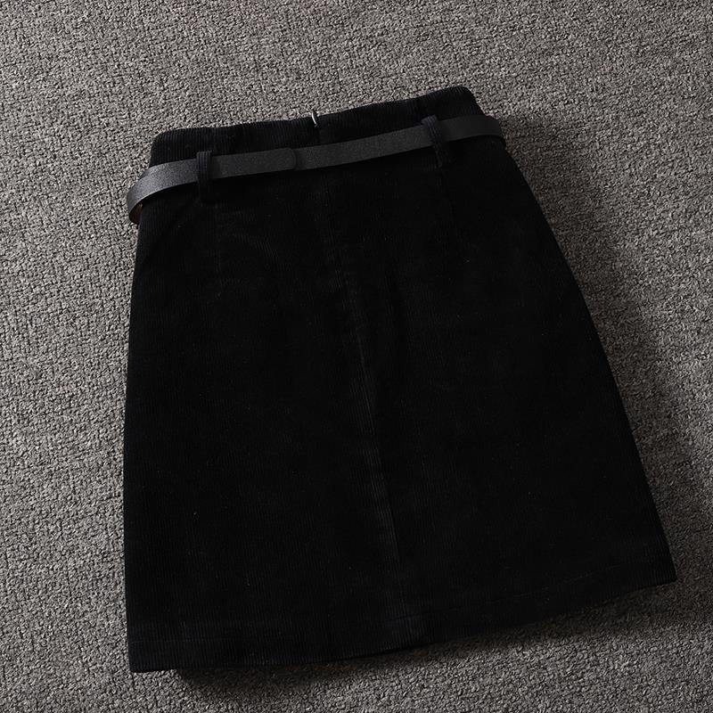 Jiashucheng Chân Váy Nhung Ngắn Lưng Cao Dáng Chữ A Phong Cách Retro Cho Nữ