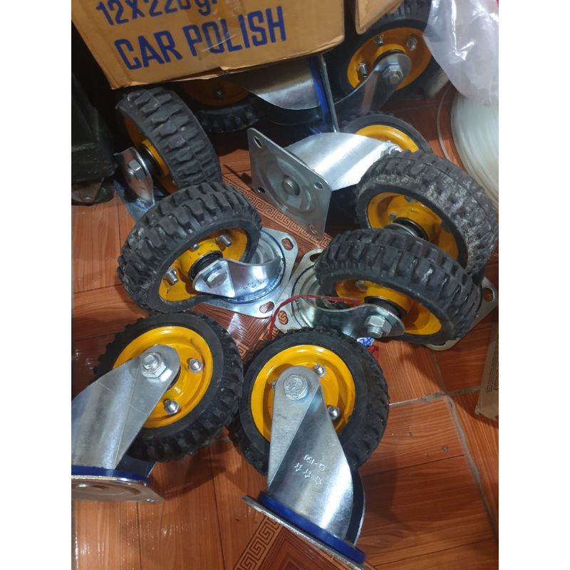 Bánh Xe Cao Su Xoay 360 Độ, Bánh Xe Chịu Trọng Tải Cao Loại 16cm×5cm