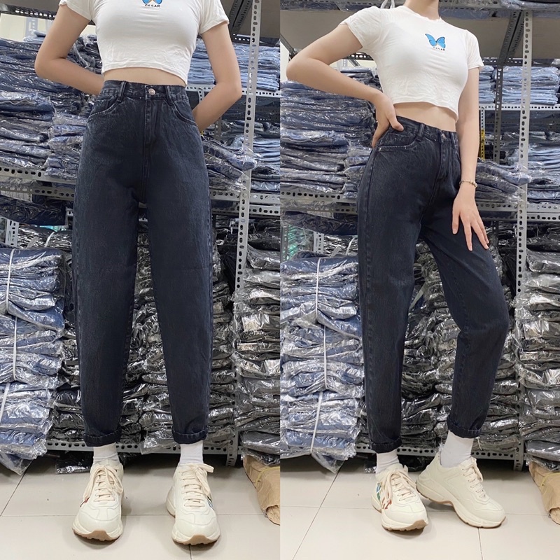 Quần Baggy Size Đại- LƯNG CAO - Quần Jeans Không Giãn PHOM TO DÀI