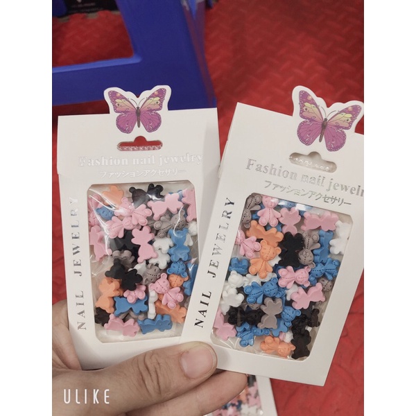 set gấu gắn móng mix màu siêu đáng yêu