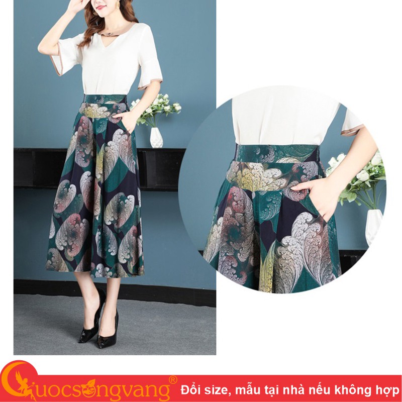 Quần ống rộng nữ quần cullottes lửng GLQ153 Cuocsongvang