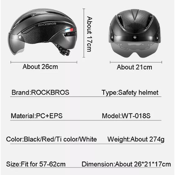 Mũ bảo hiểm đi xe đạp Rockbros kích cỡ 57-62cm