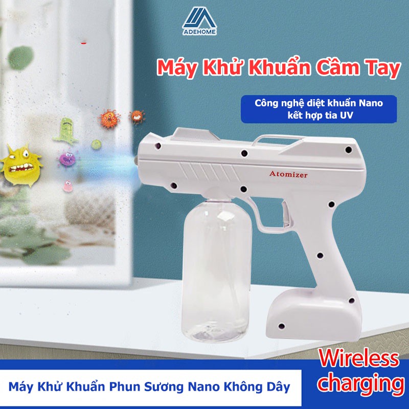 Máy khử khuẩn Nano cầm tay Atomizer, Súng phun khử trùng diệt khuẩn tia UV cao cấp, an toàn, tiện lợi