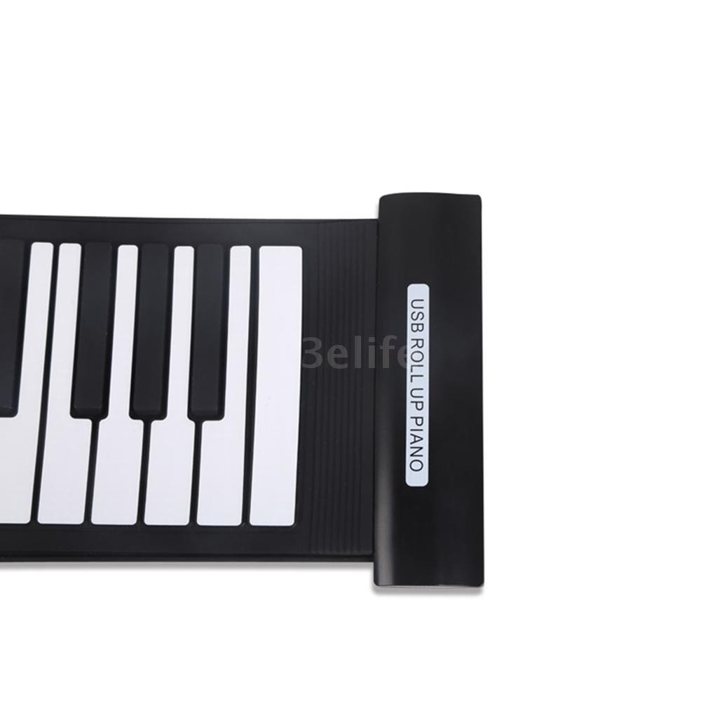 Đàn Piano điện tử 61 phím bằng silicon có thể gấp gọn tiện lợi kèm dây cáp sạc USB