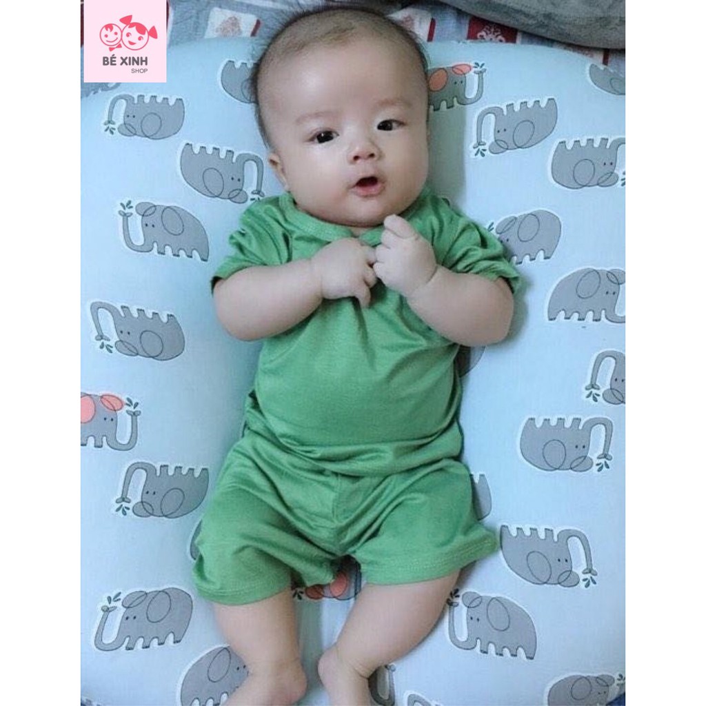 [Siêu rẻ] Bộ Minky Mom cộc tay bộ Minky Mom tay ngắn mẫu trơn cho bé trai bé gái mặc nhà mùa hè thun lạnh