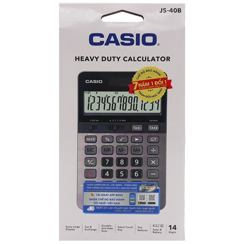 Máy Tính Văn Phòng Casio JS-40B - Màu Đen - 4549526611582