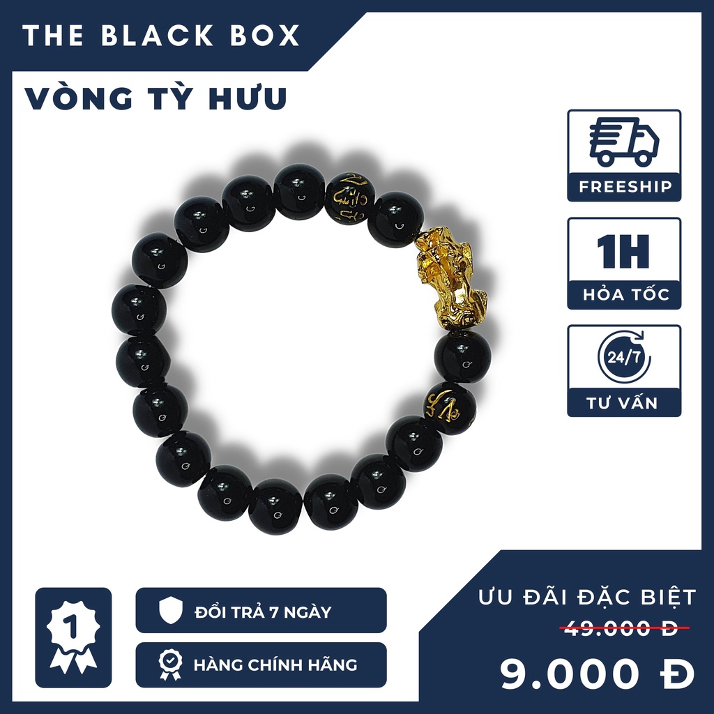 Vòng Đeo Tay Chuỗi Hạt Tỳ Hưu Hạt 10 Ly Phong Thuỷ - Tài Lộc - May Mắn The Black Box