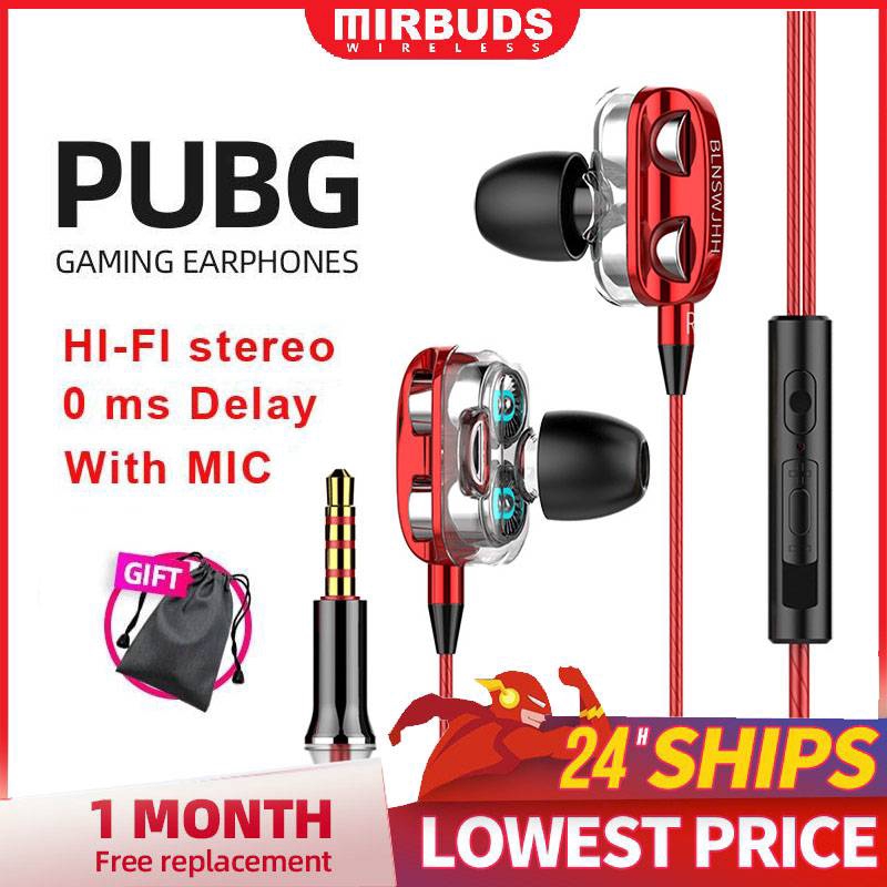 Tai nghe WJHH A4 bắn PUBG chính hãng loa đôi 4D siêu trầm với Mic và nút điều khiển trên dây