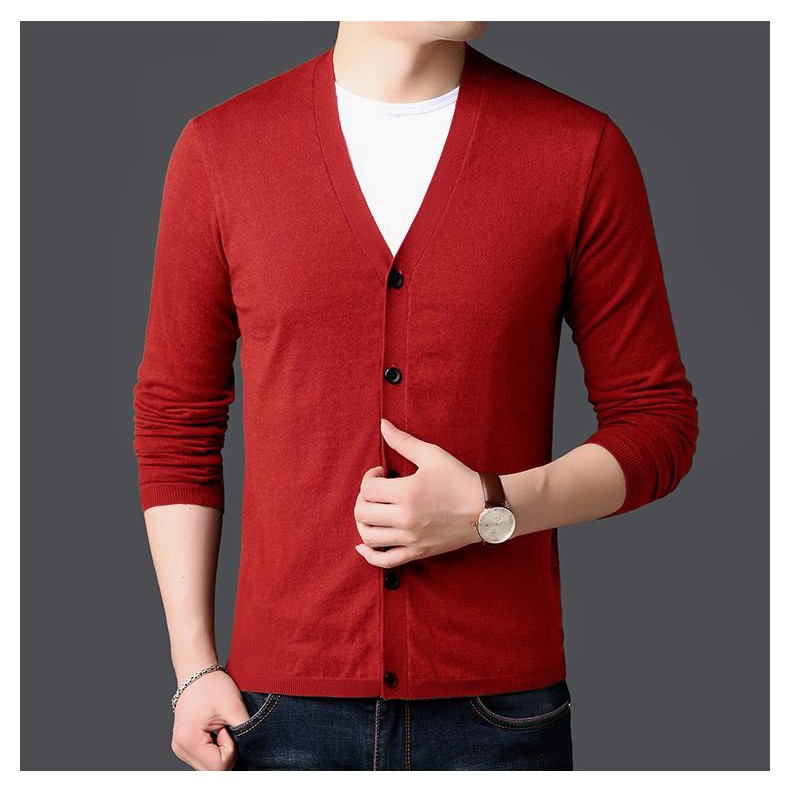 Áo khoác cardigan nam cao cấp phong cách zonado zcd01 (đỏ đô)