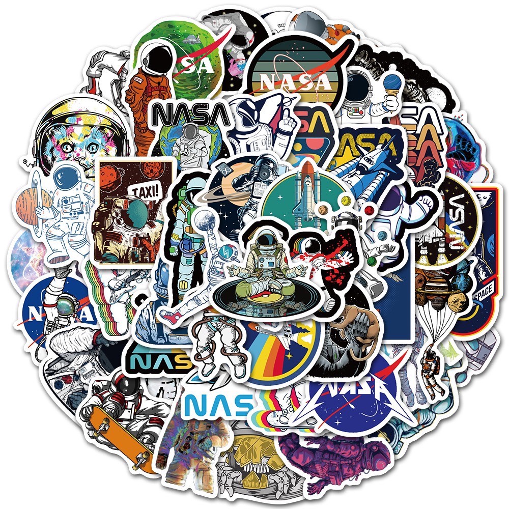 [STICKER 1K] SET 50 STICKER NASA SIÊU CHẤT DÁN TRANG TRÍ ĐT LAPTOP VALI TƯỜNG TỦ KỆ MŨ BẢO HIỂM XE MÁY NOTEBOOK