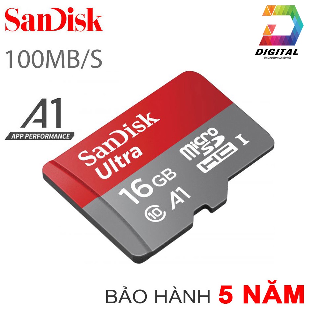 Thẻ Nhớ SanDisk Ultra 16GB 100MB/s MicroSDXC UHS-I A1 Chính Hãng