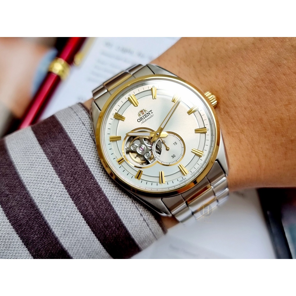Đồng hồ Nam chính hãng Orient Automatic RA-AR0001S10B/RA-AR0001S00C Size 41,Hở tim-Máy cơ tự động-Dây kim loại Demi vàng