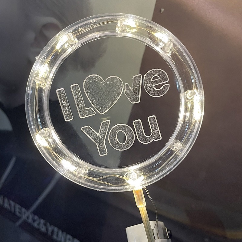 LED I Love You Night Light Birthday Cake Gift Packaging Decoration Neon Lamp Wedding Bouquet Party Christmas Supplies