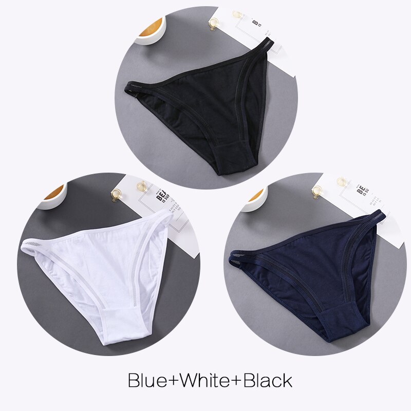 Bộ 3 quần lót TAKETALK bằng cotton mềm mại lưng thấp phong cách quyến rũ dành cho nữ