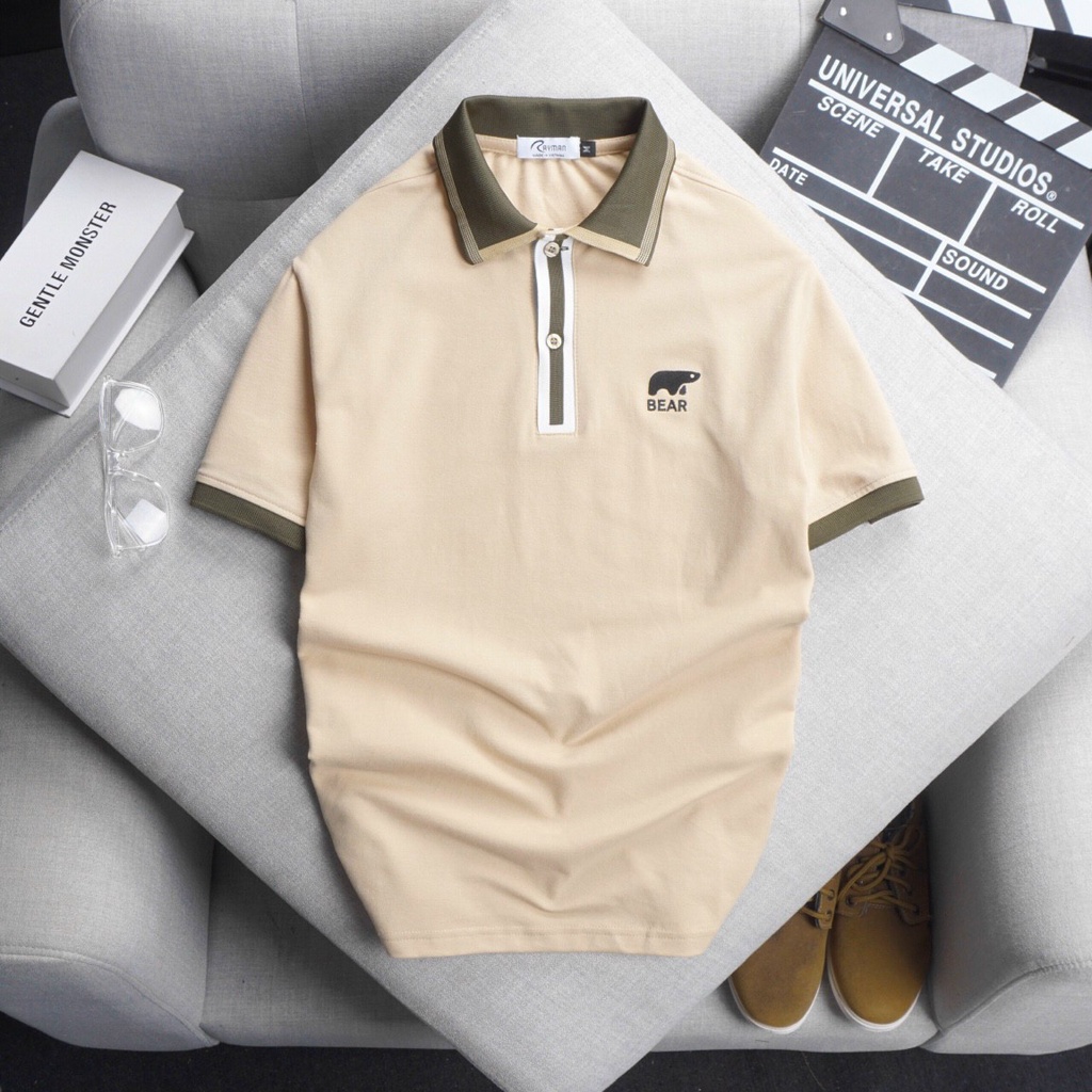 Áo polo nam Bear Big Size 3xl 95kg họa tiết thêu gấu sắc nét, trẻ trung chất liệu CVC cá sấu xuất khẩu