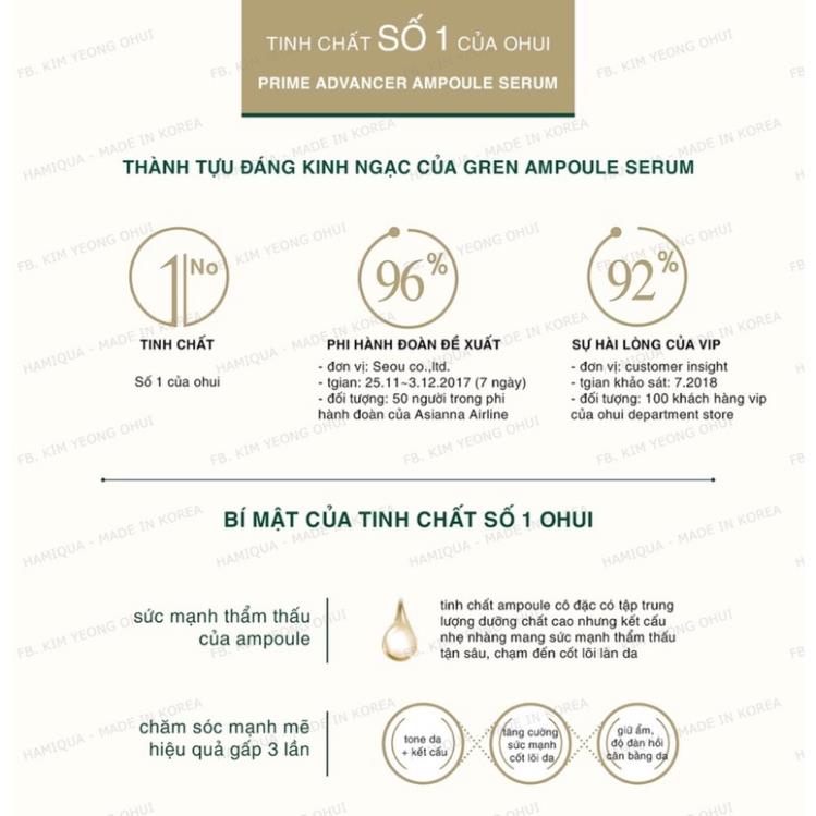 Combo Kem và Serum chống lão hoá giảm nhăn OHUI Prime Mini - Chuẩn Auth