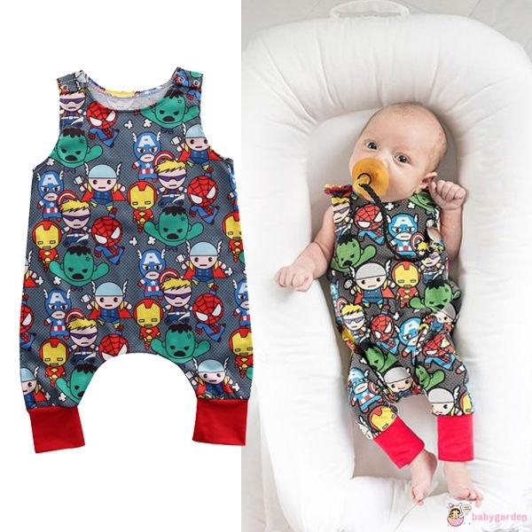 Jumpsuit Bodysuit Romper Liền Mảnh Có In Hình Nhân Vật Hoạt Hình Cho Các Bé Nhỏ Sơ Sinh