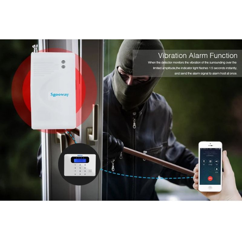 Cảm biến rung chống vở kính, rung lắc kết nối trung tâm 433Mhz | BigBuy360 - bigbuy360.vn