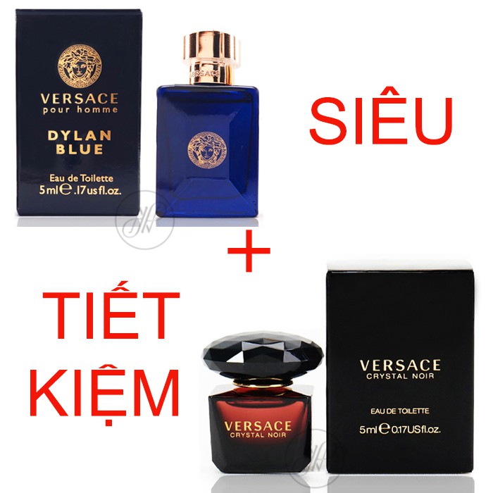 [FREESHIP ĐƠN 99K] - Bộ 2 nước hoa nam nữ VERSACE Dylan EDT & VERSACE Crystal Noir EDT 5ml x 2