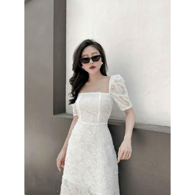 (ẢNH THẬT) Đầm thiết kế midi voan thêu 3D cao cấp - S | BigBuy360 - bigbuy360.vn