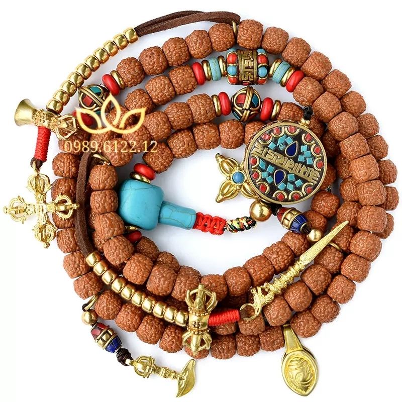 Chuỗi hạt Bồ Đề Kim Cang 8 ly mix pháp khí