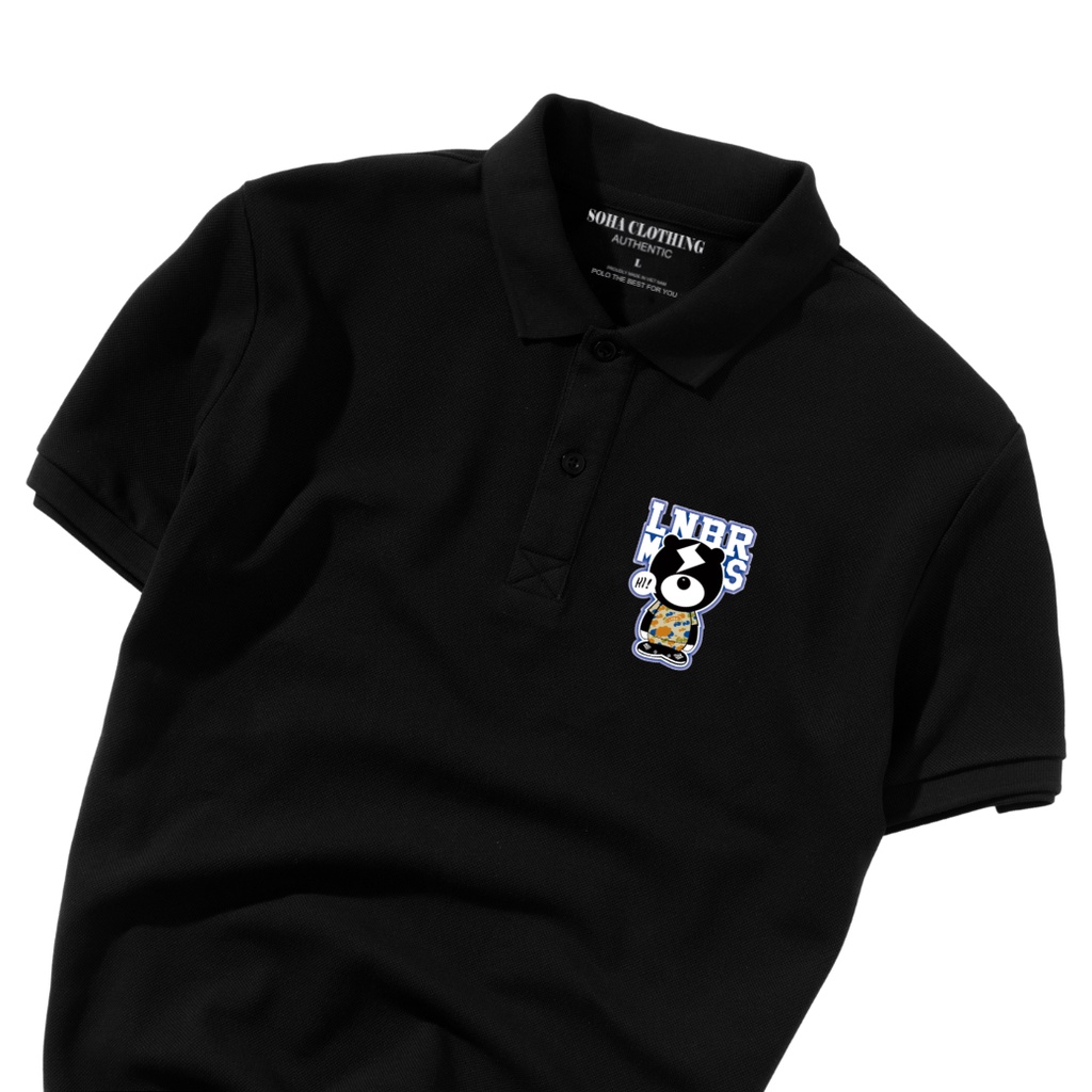 Áo Thun Polo Nam Basic cổ bẻ vải Cá Sấu chuẩn form,hình in sắc nét, GẤU LNBR -SoHa Clothing