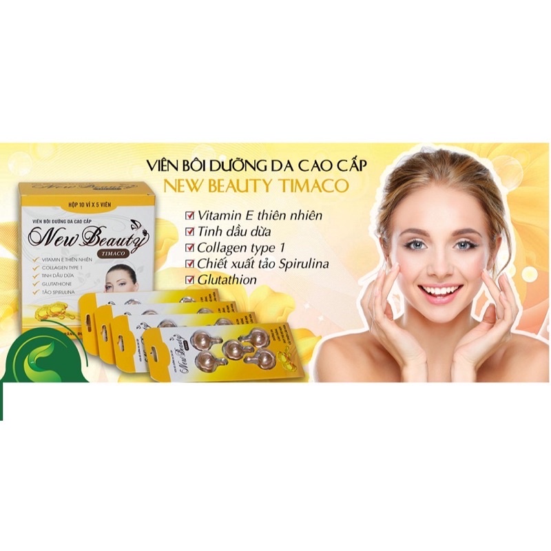 Viên bôi dưỡng da New Beauty Timaco  - sảm phẩm dùng thử 1vỉ 5 viên
