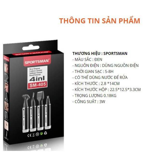 TÔNG ĐƠ CẮT TÓC CẠO RÂU ĐA NĂNG 4 TRONG 1