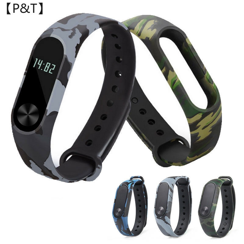 【P&amp;T】(Dây đồng hồ)9 Colors Wrist Strap for Xiaomi Mi Band 2 Silicone Replacement Wrist Strap  Bangle WristBand