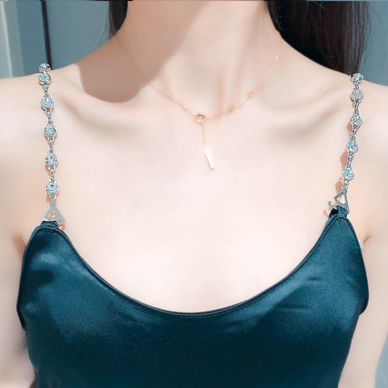 Dây Áo Ngực Đính Đá Giả Kim Cương Lấp Lánh Có Thể Điều Chỉnh