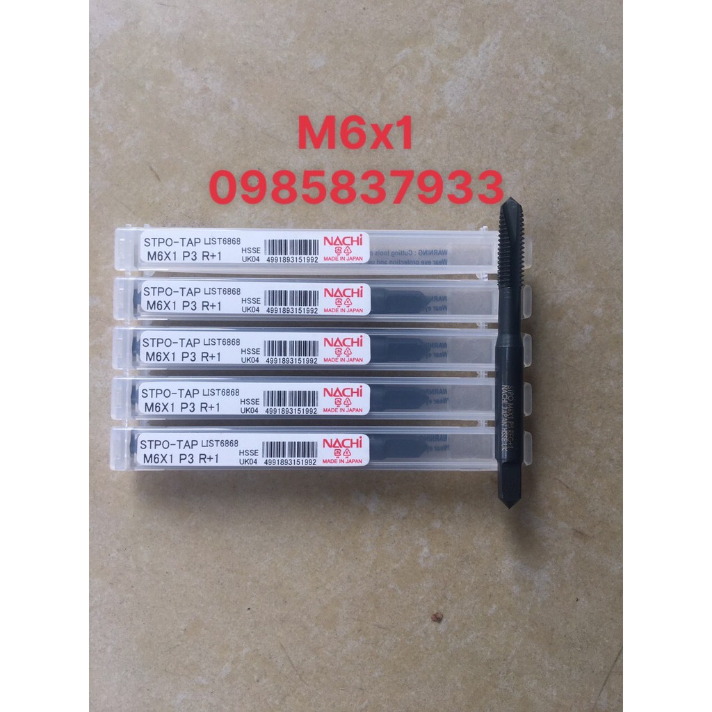 Mũi taro ren M6x1 mm Nachi Nhật