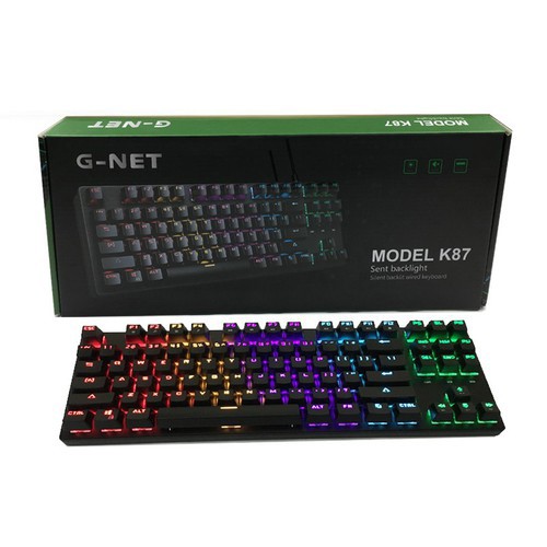 Bàn phím cơ Tenkeyless G-Net K87 Blue Switch I BH 12 Tháng chính hãng I Gaming Tenkeyless Keyboard GNET K87 Rainbow Led