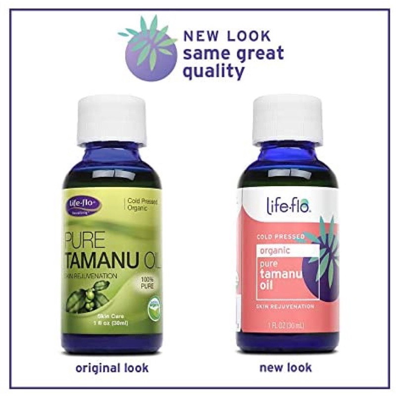 Dầu mù u Lifeflo Organic Tamanu Oil - Nhập từ Mỹ - Dầu dưỡng ẩm Life Flo da khô, sáng da