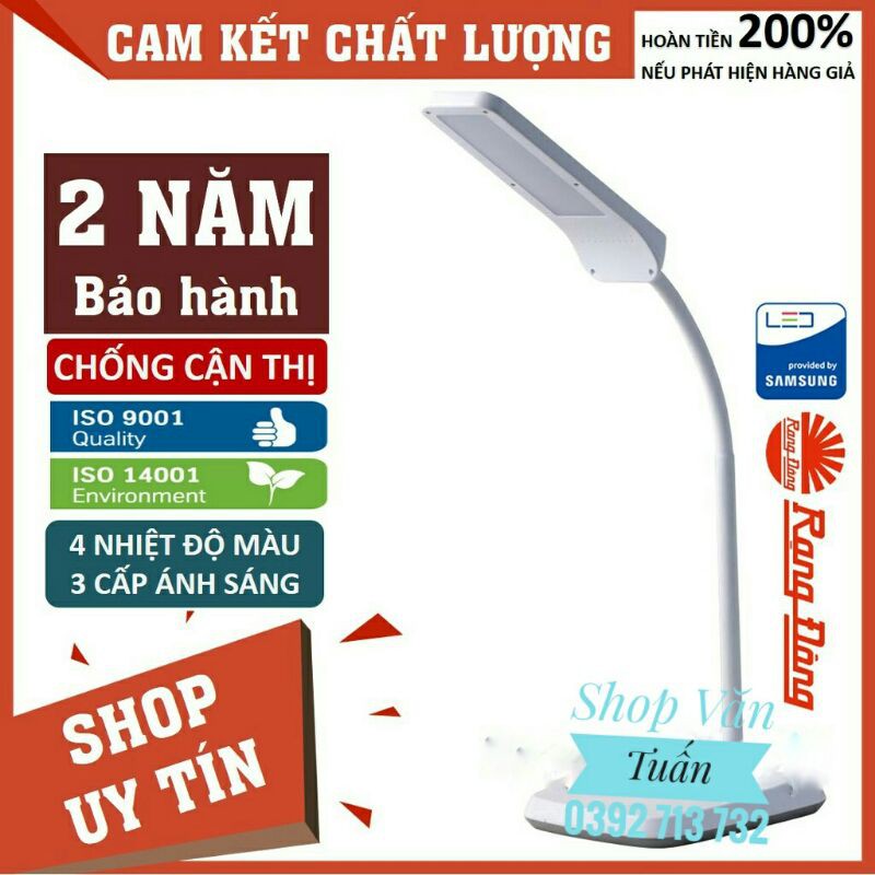 Đèn học chống cận RẠNG ĐÔNG,4 màu ánh sáng,3 cấp ánh sáng