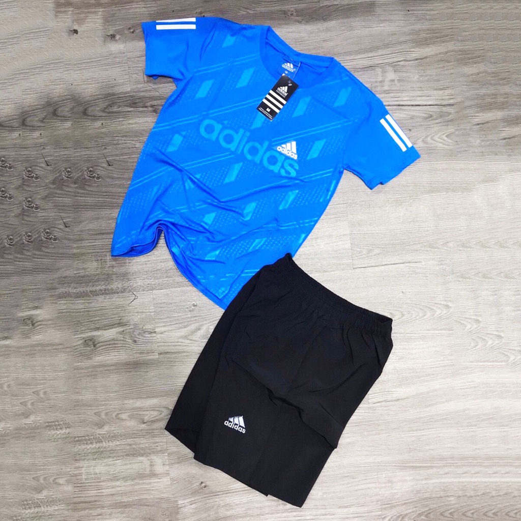 Bộ quần áo thể thao Nam Adidas Cộc tay chất liệu thun lạnh mềm mịn,co giãn 4 chiều, thấm hút mồ hôi