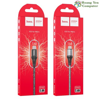 [MẪU MỚI] Cáp Sạc MICRO USB Hoco X50 Dây Dù Chông Đứt cho ANDROID dài 1M - BH 3 tháng 1 đổi 1 (MÀU SẮC NGẪU NHIÊN)