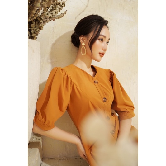 [Mã BMBAU50 giảm 50K đơn 150K] LIIN - Váy Công Sở Tay Bồng Dàng Xoè Khaki Sheath Thanh Lịch V00887 | BigBuy360 - bigbuy360.vn