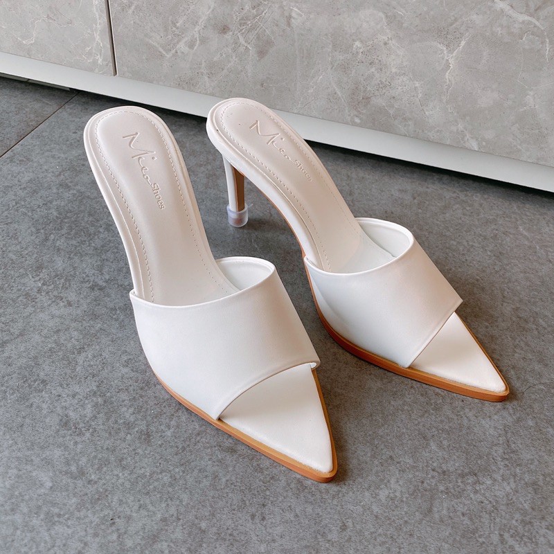 Guốc nhọn quai da Basic [ Mieo Shoes D2055 D2056 D2057]