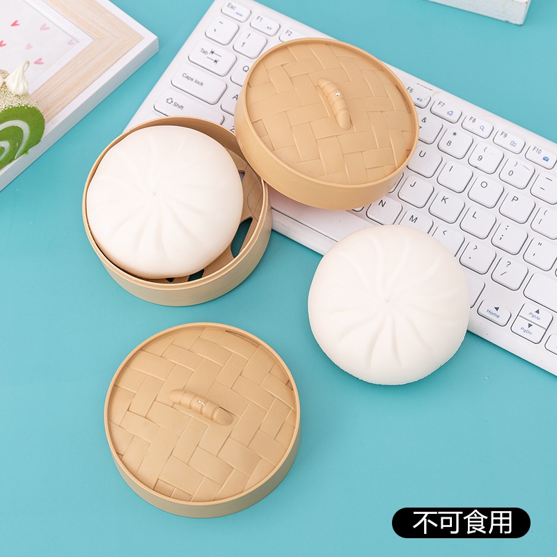 Set đồ chơi hình bánh bao và xửng hấp mềm dẻo giúp giải tỏa căng thẳng (Có bán lẻ)