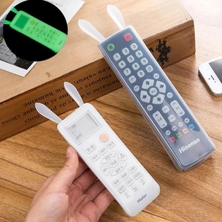 Vỏ bảo vệ điều khiển từ xa TV/máy lạnh bằng silicon trong suốt/dạ quang chống nước trang trí hình tai thỏ hoạt hình