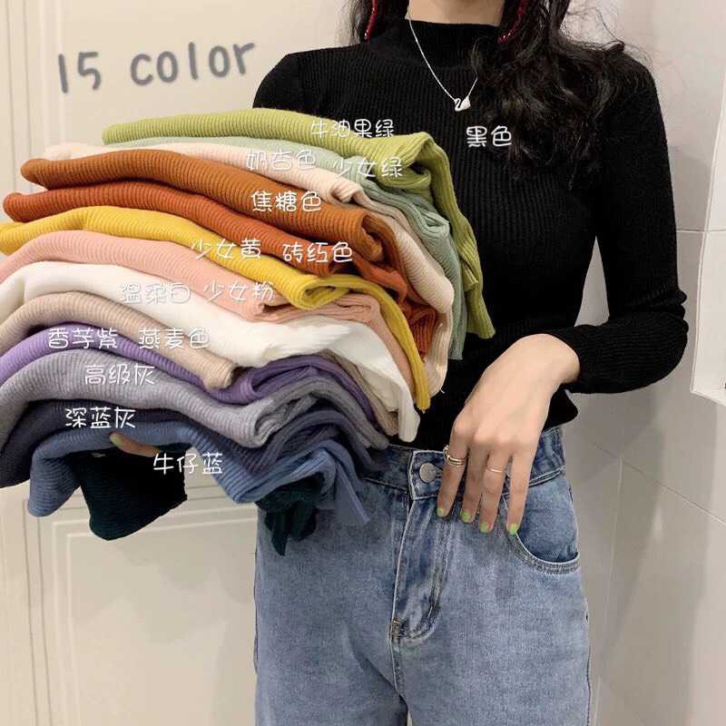 Áo len nữ tay dài cổ cao form đẹp thu đông ulzzang thời trang Fmstyle Saigon 21ALU10P21502 | BigBuy360 - bigbuy360.vn